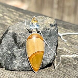 Landscape Jasper & Citrine Necklace
